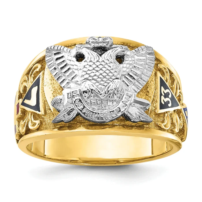 10k Two-tone Men’s Polished and Textured with Multi-color Enamel Active ...